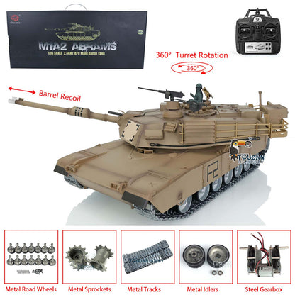 US Stock Second-Hand Used Henglong 1/16 360 Turret Barrel Recoil 7.0 Customize Abrams RC Tank Remote Control Armored Model 3918