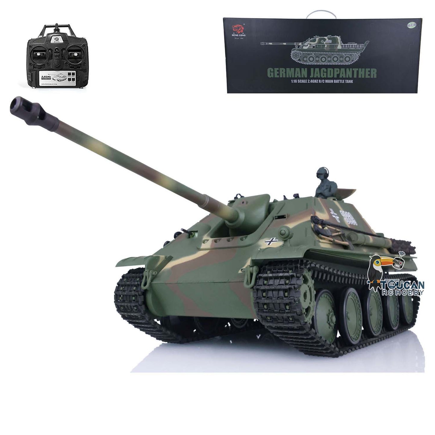 Henglong 1/16 TK7.0 Plastic Jadpanther 3869 RTR RC Tank 2.4G w/ BB Shooting Unit Smoking Road Wheels Engine Sound Outdoor Tank