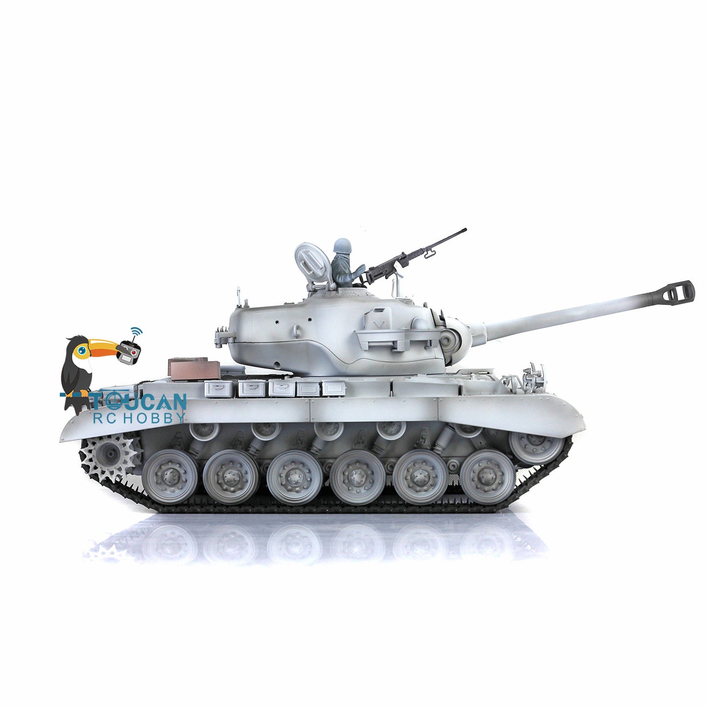 Henglong 1/16 TK7.0 M26 Pershing RC Tank Model 3838 w/ 360 Degrees Rotating Turret Metal Road Wheels Tracks w/ Double Rubber Pad