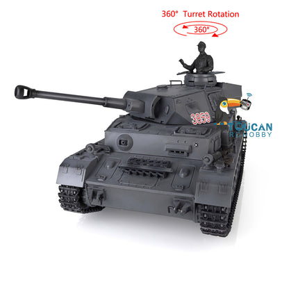 Henglong 1/16 TK7.0 Radio Control Tank Model 3859 RC Plastic German Panzer IV F2 w/ 360 Degrees Rotating Turret Infrared Battle System