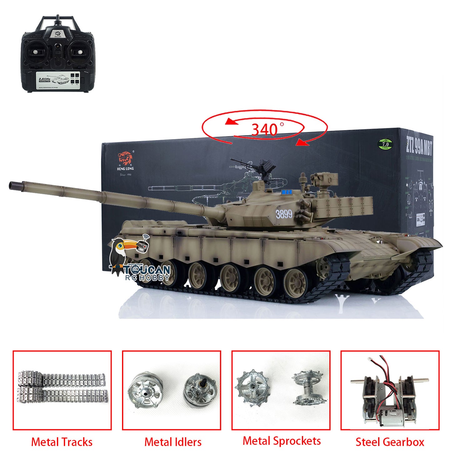 IN STOCK Henglong 1/16 FPV 7.0 Chinese 99A RC Tank Model 3899A 360 Turret Steel Gearbox Radio Controlled Military Vehicle Hobby DIY Toy Car