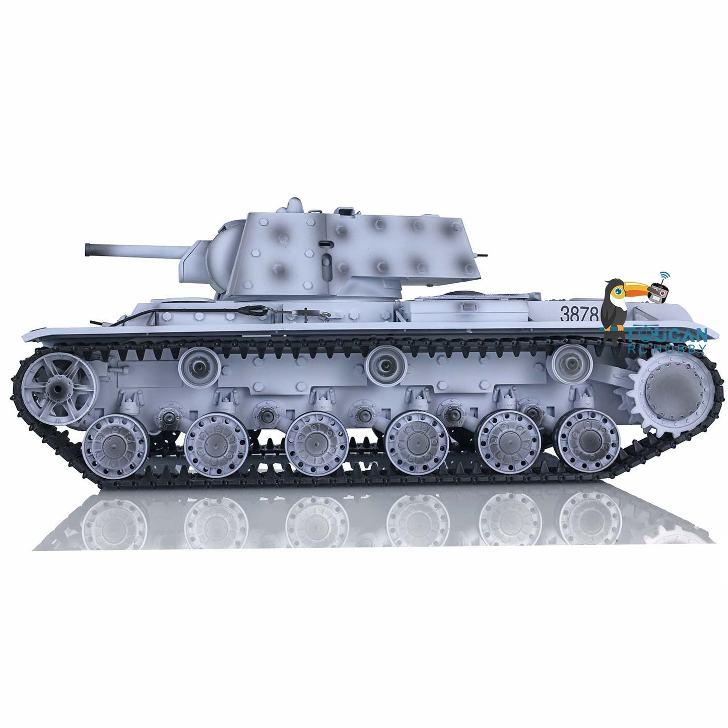 Henglong 1/16 TK7.0 RC Tank 3878 Customized Soviet KV-1 w/ 360 Degrees Rotating Turret Metal Tracks Road Wheels Tracks Sprocket Wheel