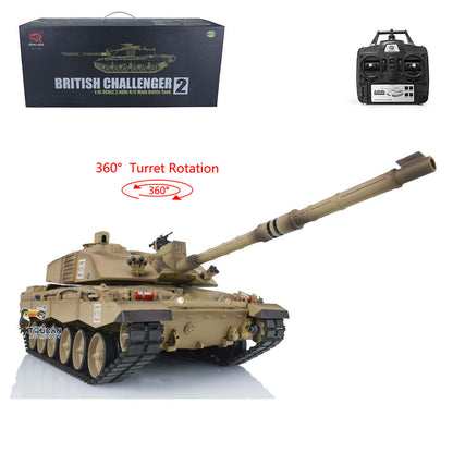 2.4Ghz Henglong 1:16 7.0 British Challenger II RTR RC Tank 3908 360 Degrees Turret Remote Control Model Battery Charger Sound