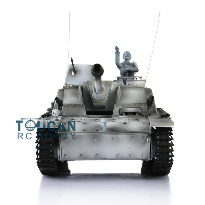 Henglong 1/16 Upgraded 3868 RC Tank Model 7.0 German Stug III w/ FPV Camera Phone Holder Metal Tracks Idler Sprocket Wheels Smoking