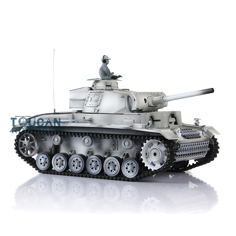 Henglong 1/16 7.0 Customized Panzer III L RTR RC Tank Model 3848 w/ 360 Degrees Rotating Turret Metal Tracks Idler Sprocket Road Wheels