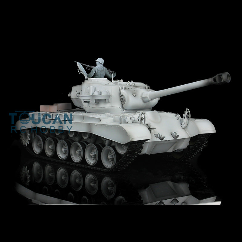 Henglong 1/16 TK7.0 Customized M26 Pershing RTR RC Tank 3838 w/ 360 Degrees Rotating Turret Metal Tracks Sprocket Road Wheels Smoking