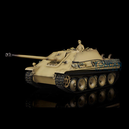 Henglong 1/16 TK7.0 Customized Radio Control Tank 3869 Jadpanther RTR RC Tank w/ Metal Road Wheel Tracks Idler Sprocket Wheel Smoking