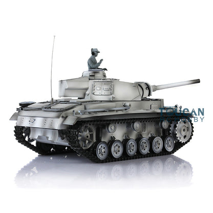 Henglong 1/16 RC Tank Model TK7.0 Plastic Panzer III L 3848 Remote Control Tank Model w/ 360 Degrees Rotating Turret FPV Smoking