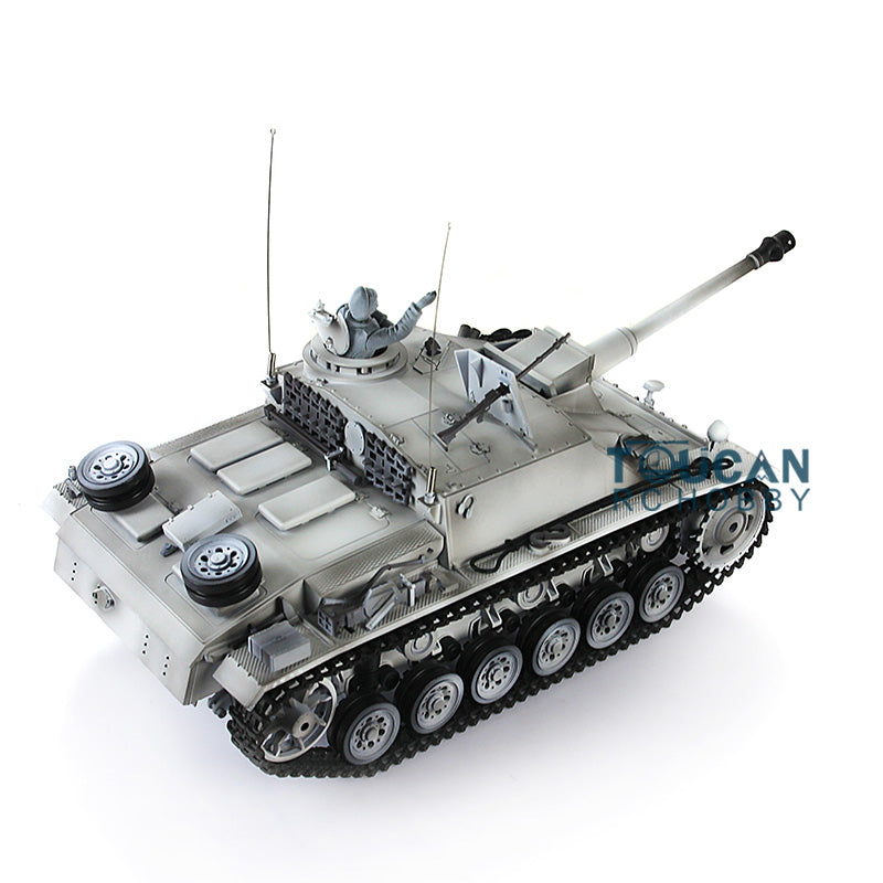 Henglong 1/16 Upgraded 3868 RC Tank Model 7.0 German Stug III w/ FPV Camera Phone Holder Metal Tracks Idler Sprocket Wheels Smoking