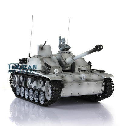 Henglong 1/16 Upgraded 3868 RC Tank Model 7.0 German Stug III w/ FPV Camera Phone Holder Metal Tracks Idler Sprocket Wheels Smoking