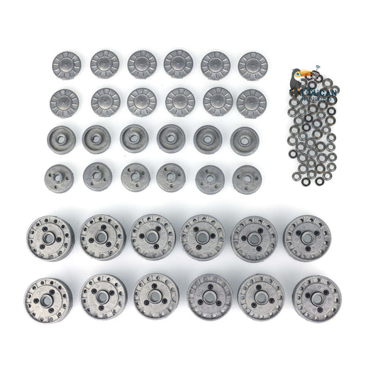 Full Metal Road Wheels With Caps 6PCS Return Rollers for 1/16 Henglong TK70 Soviet KV-1 RC Battle Tank Universal Accessory