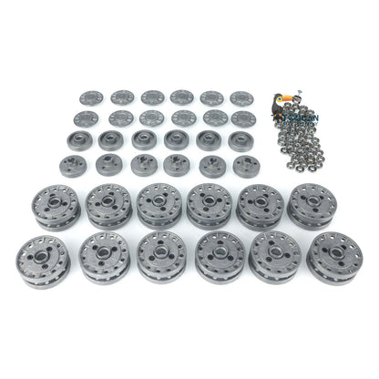 Full Metal Road Wheels With Caps 6PCS Return Rollers for 1/16 Henglong TK70 Soviet KV-1 RC Battle Tank Universal Accessory