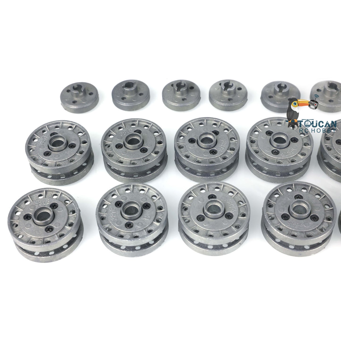 Full Metal Road Wheels With Caps 6PCS Return Rollers for 1/16 Henglong TK70 Soviet KV-1 RC Battle Tank Universal Accessory