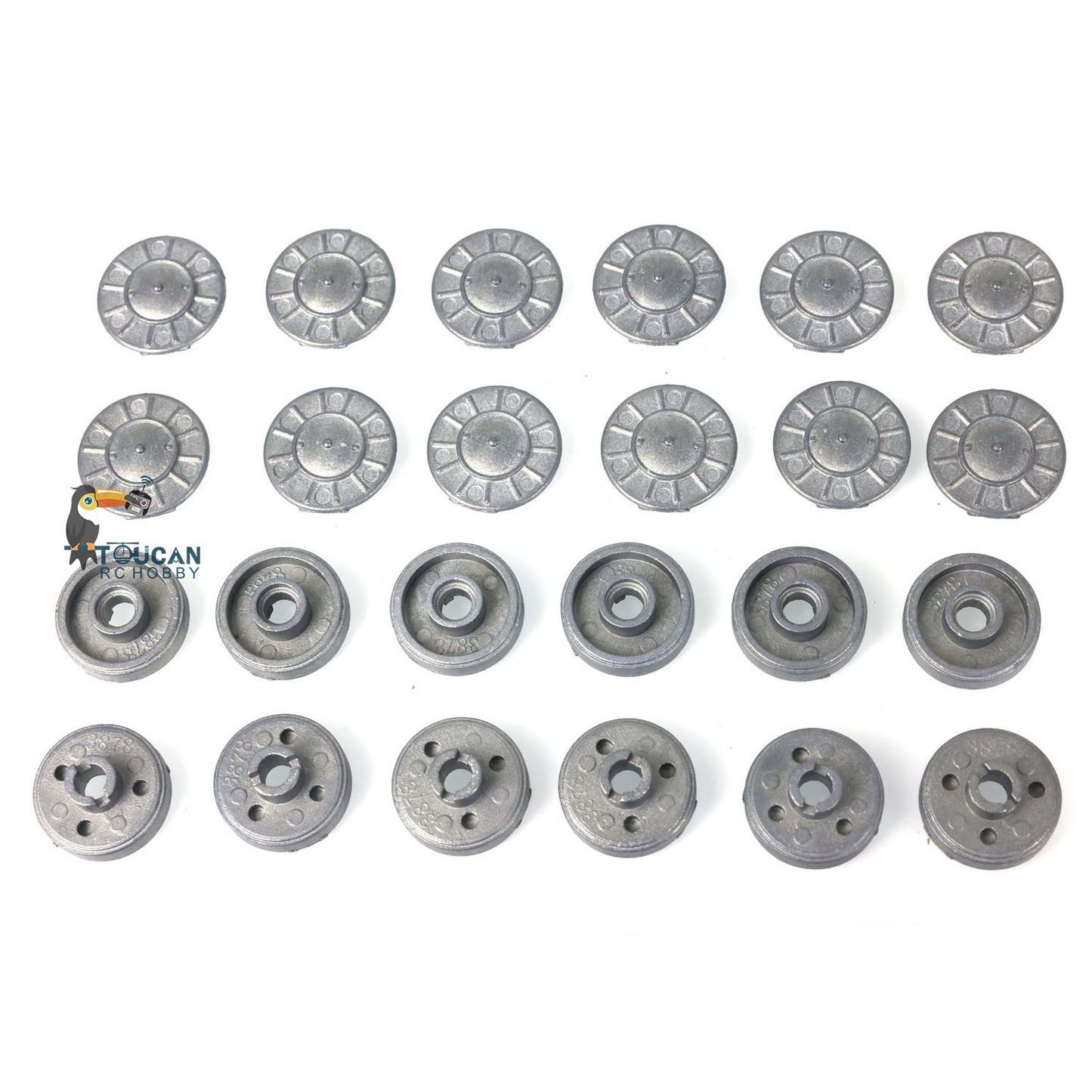 Full Metal Road Wheels With Caps 6PCS Return Rollers for 1/16 Henglong TK70 Soviet KV-1 RC Battle Tank Universal Accessory