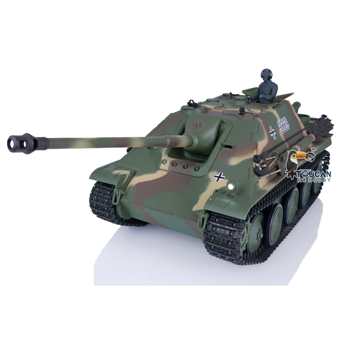 Henglong 1/16 TK7.0 Plastic Jadpanther 3869 RTR RC Tank 2.4G w/ BB Shooting Unit Smoking Road Wheels Engine Sound Outdoor Tank