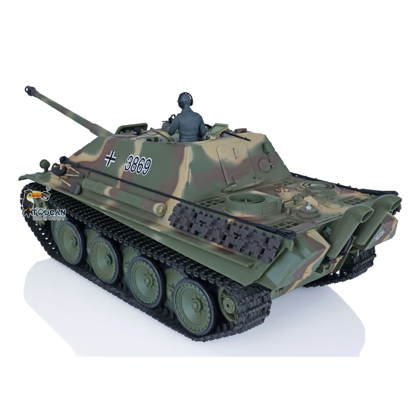 Henglong 1/16 TK7.0 Plastic Jadpanther 3869 RTR RC Tank 2.4G w/ BB Shooting Unit Smoking Road Wheels Engine Sound Outdoor Tank