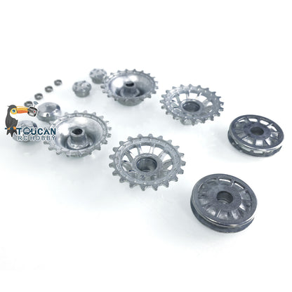 1Pair Full Metal Sprockets 1Pair Idler Wheels for 1/16 Heng Long German Tiger I 3818 RC Main Battle Tank Replacement Accessory