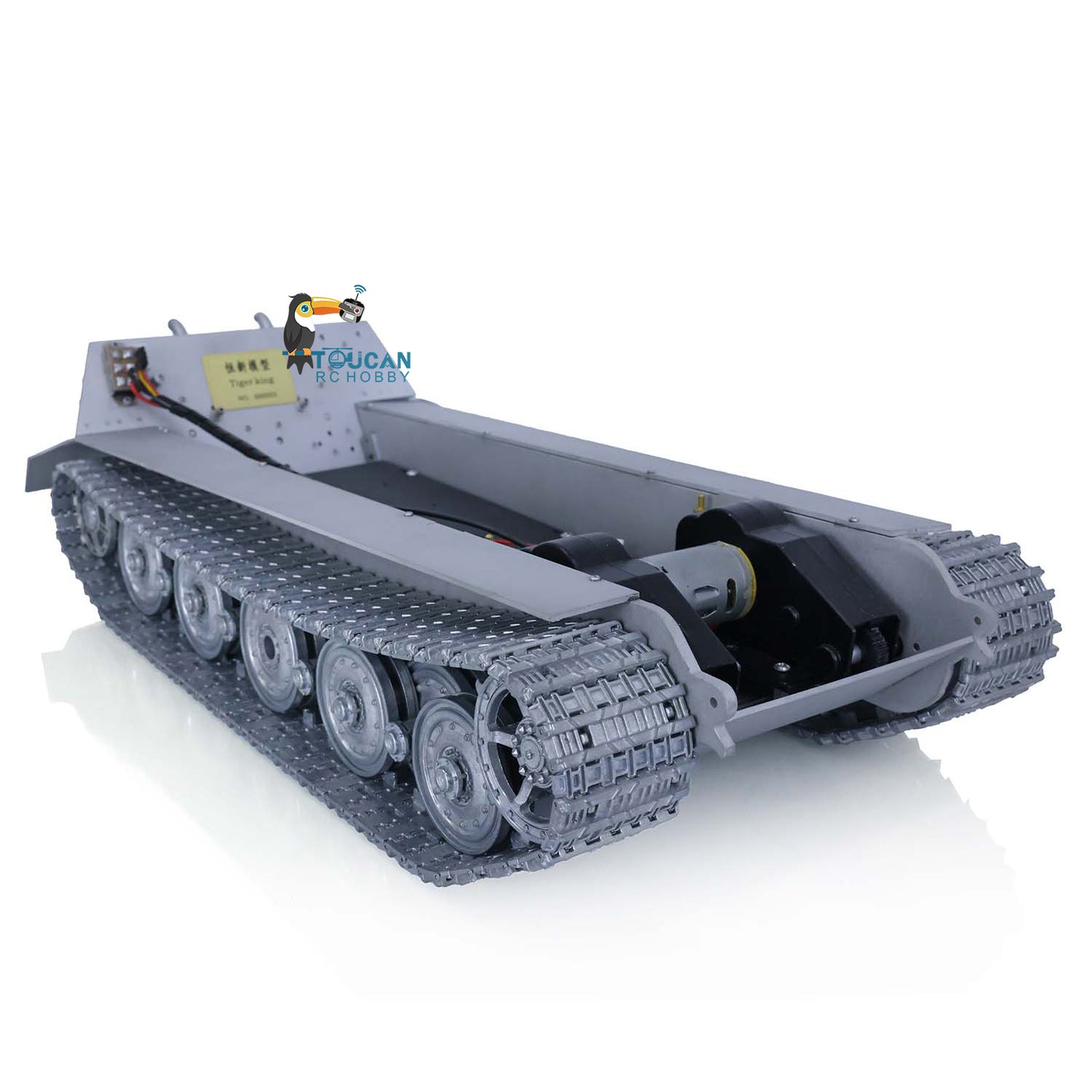 100% Metal RC Tank Chassis With Steel Driving Gearbox for Heng Long 1/16 2.4Ghz German King Tiger Modification Emulation Models