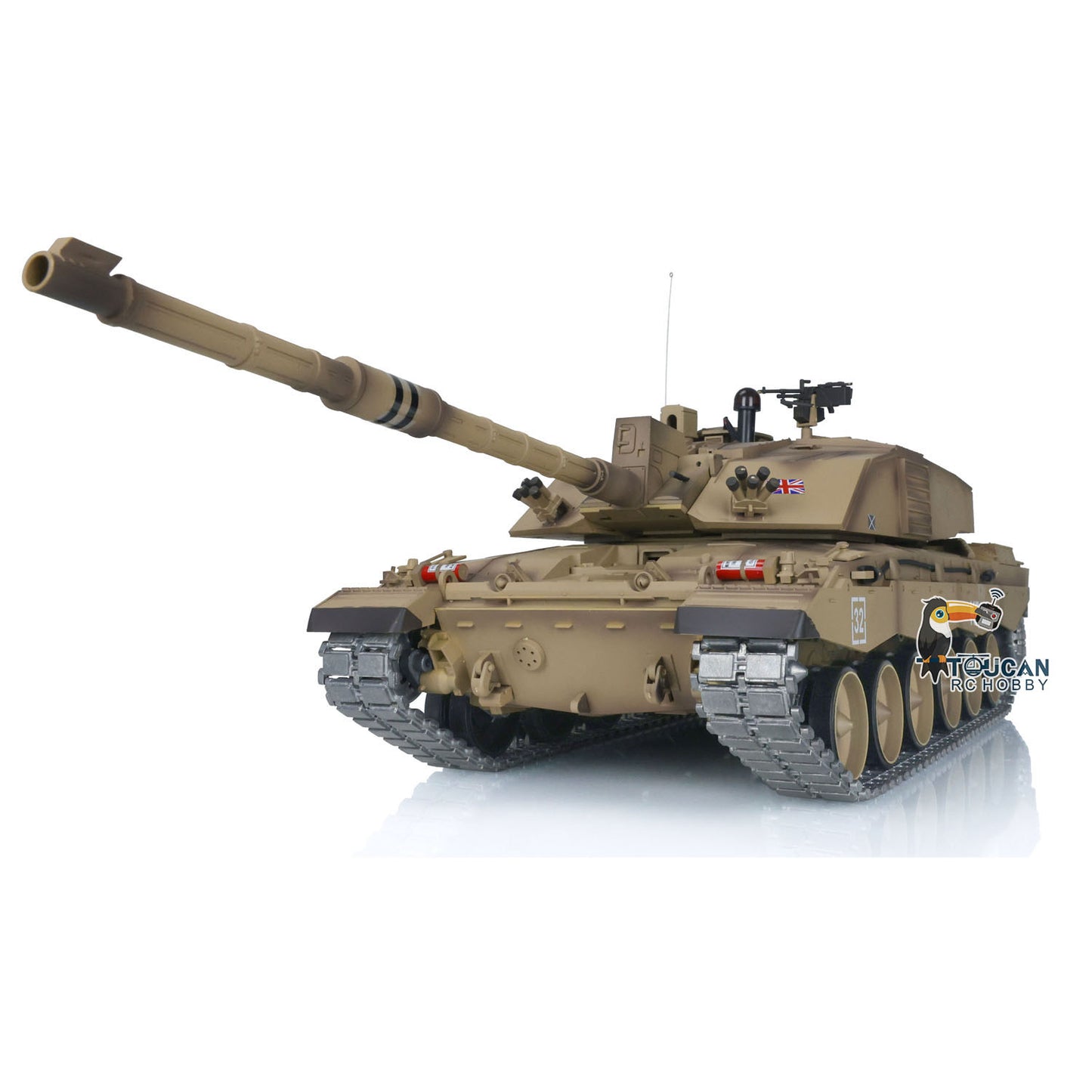 Henglong 1:16 7.0 2.4Ghz Upgrade Edition UK Challenger II RTR RC Tank Model 3908 BB Shooting Unit IR Metal Tracks Idlers Sprockets