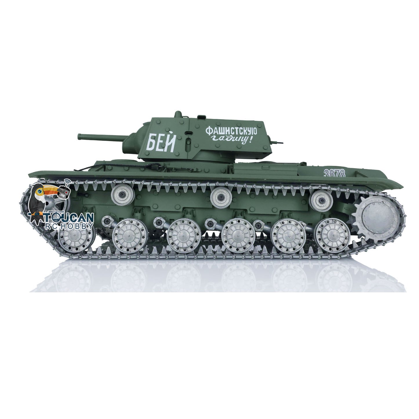 Henglong 1/16 TK7.0 RC Tank 3878 Customized Soviet KV-1 w/ 360 Degrees Rotating Turret Metal Tracks Road Wheels Tracks Sprocket Wheel