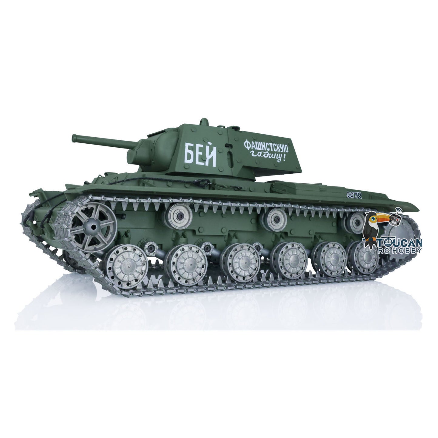 Henglong 1/16 TK7.0 RC Tank 3878 Customized Soviet KV-1 w/ 360 Degrees Rotating Turret Metal Tracks Road Wheels Tracks Sprocket Wheel