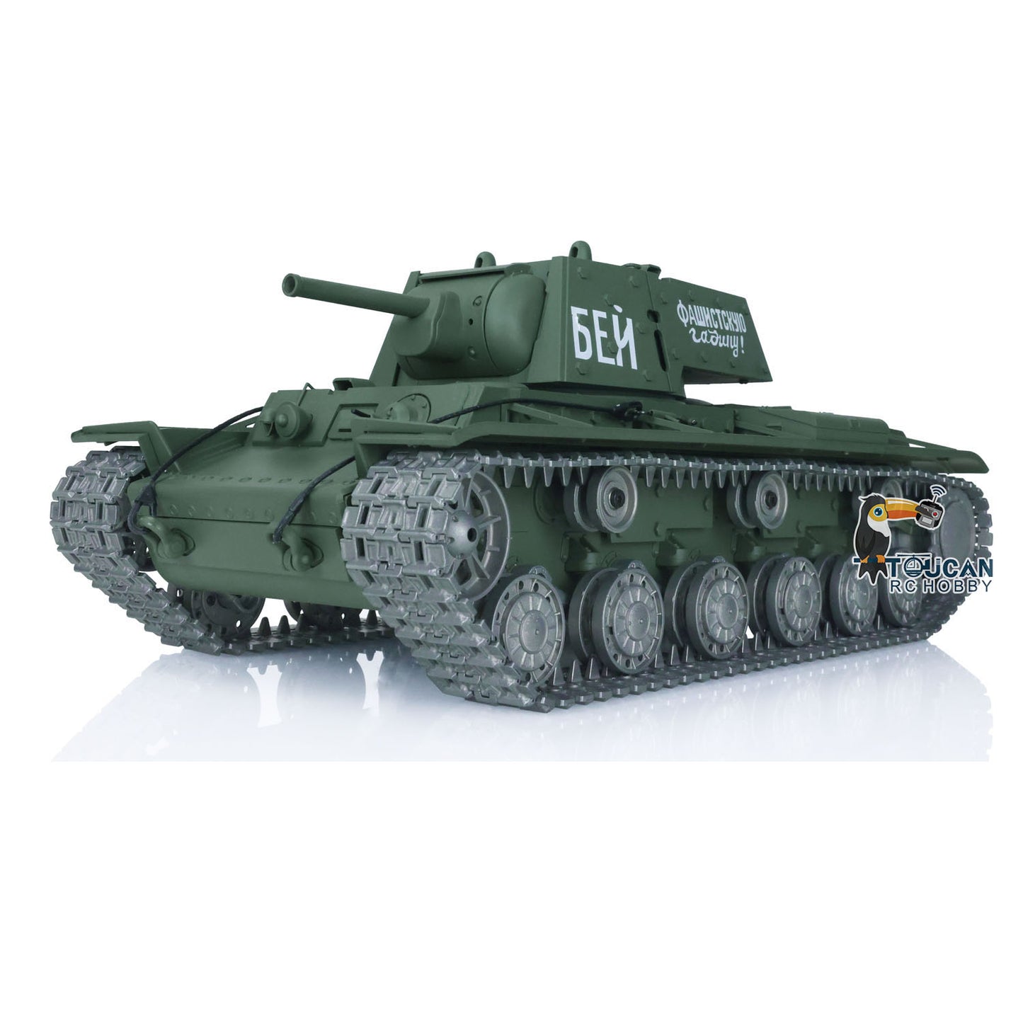 Henglong 1/16 TK7.0 RC Tank 3878 Customized Soviet KV-1 w/ 360 Degrees Rotating Turret Metal Tracks Road Wheels Tracks Sprocket Wheel