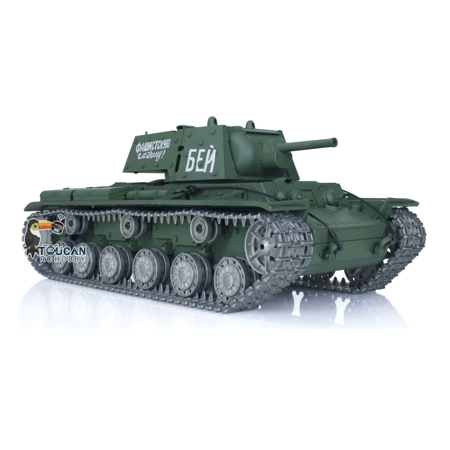 Henglong 1/16 TK7.0 RC Tank 3878 Customized Soviet KV-1 w/ 360 Degrees Rotating Turret Metal Tracks Road Wheels Tracks Sprocket Wheel