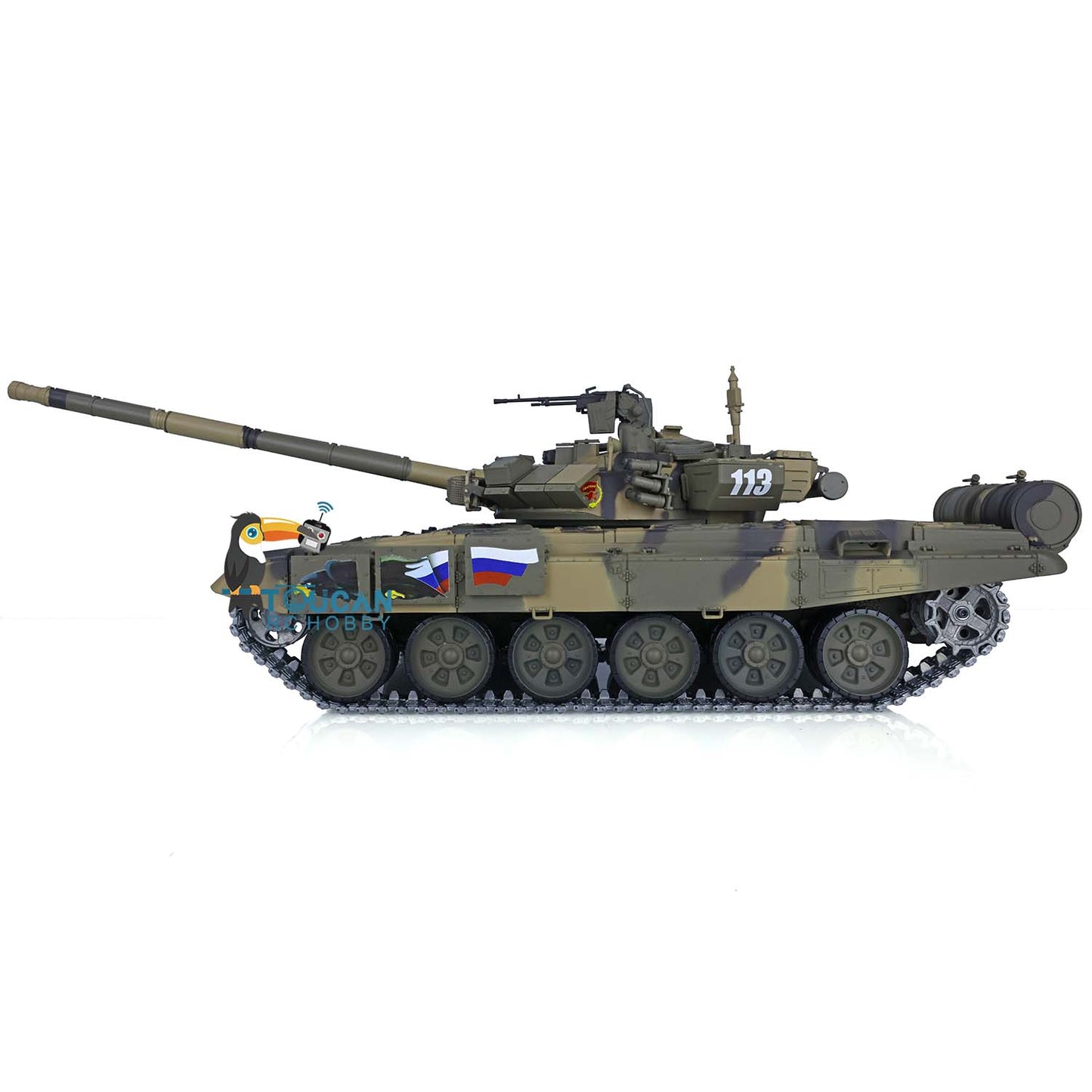 US Warehouse 2.4Ghz Henglong 1/16 Scale 7.0 Upgraded Russian T90 RTR RC Tank Model 3938 W/ Metal Tracks Idlers Sprockets