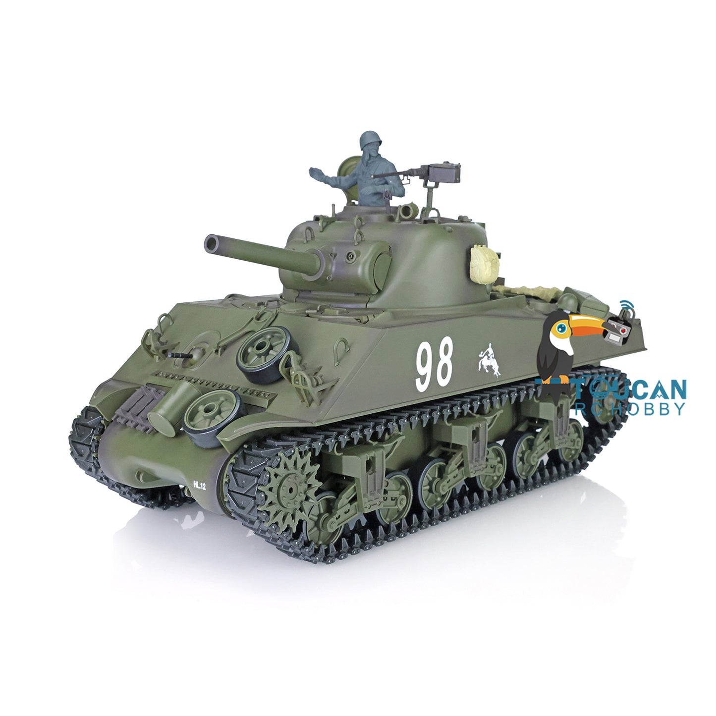 Henglong 1/16 TK7.0 Plastic M4A3 Sherman RC Tank Model 3898 w/ 360 Degrees Rotating Turret FPV Barrel Recoil Smoking Gift for Boys