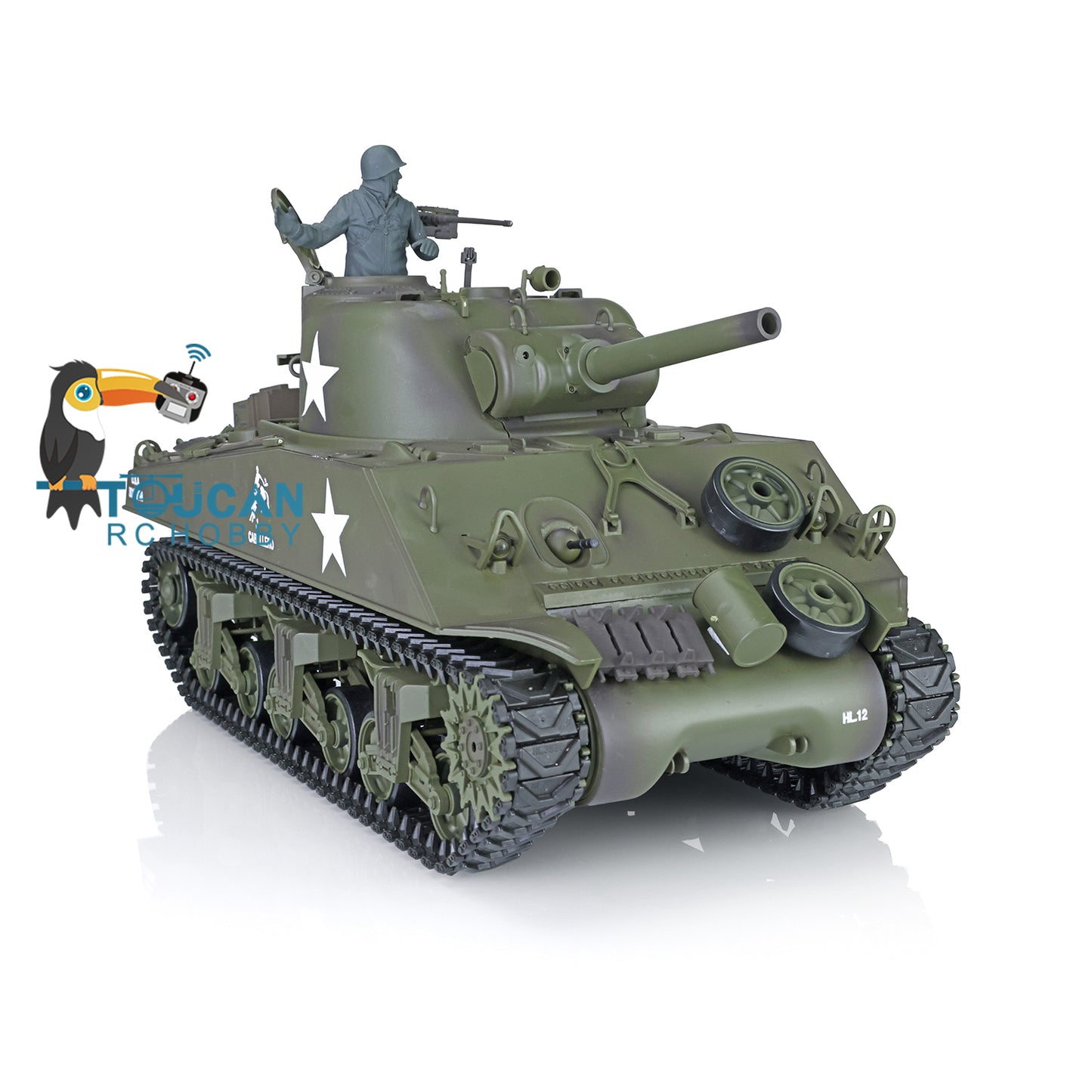 Henglong 1/16 TK7.0 Plastic M4A3 Sherman RC Tank Model 3898 w/ 360 Degrees Rotating Turret FPV Barrel Recoil Smoking Gift for Boys