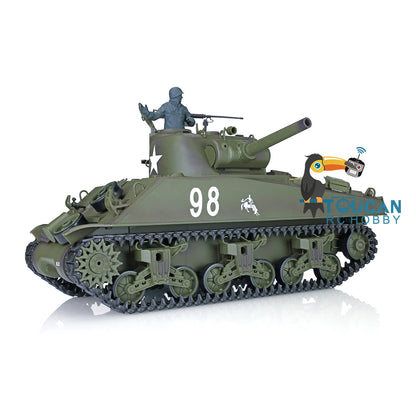 Henglong 1/16 TK7.0 Plastic M4A3 Sherman RC Tank Model 3898 w/ 360 Degrees Rotating Turret FPV Barrel Recoil Smoking Gift for Boys