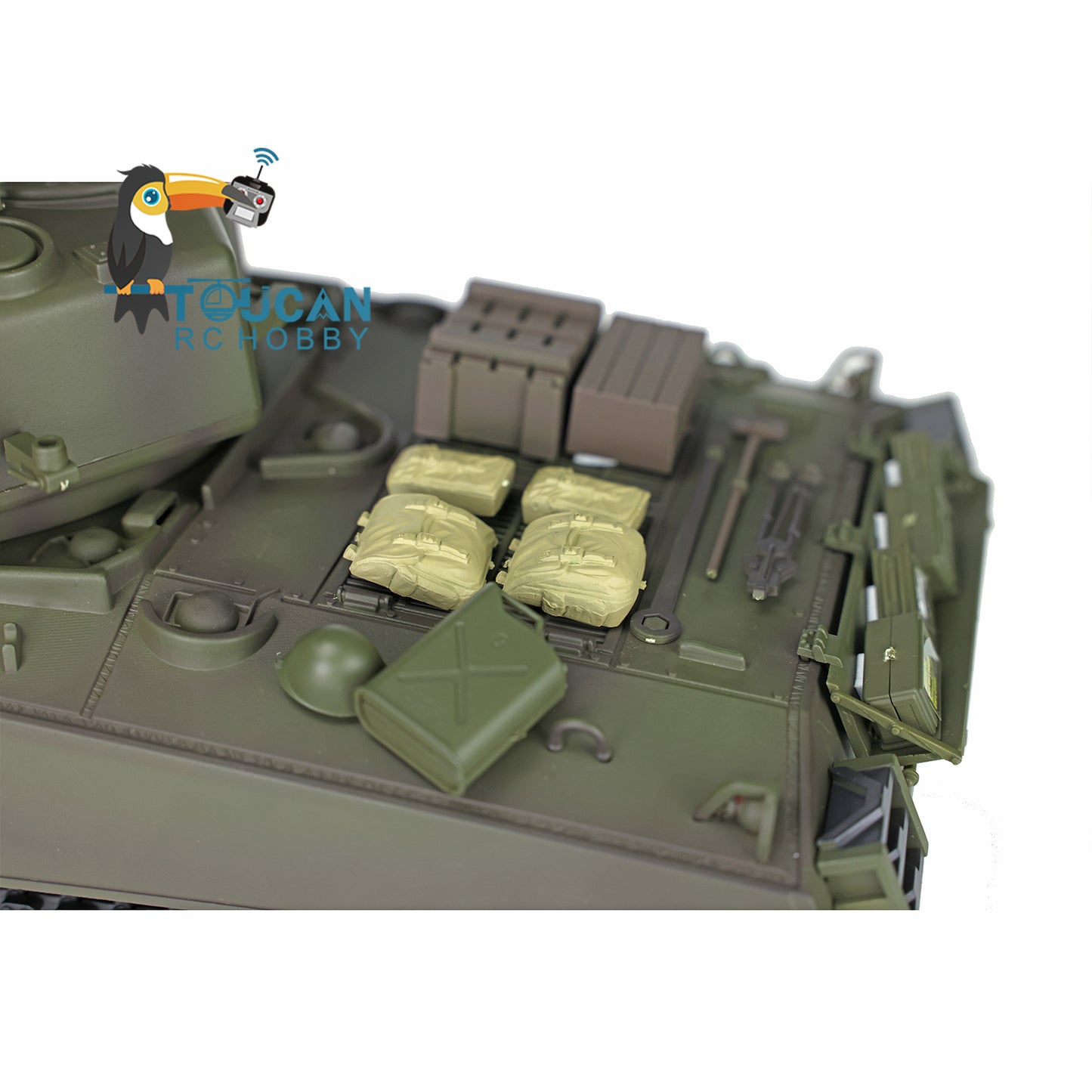 1/16 TK7.0 Henglong Plastic M4A3 Sherman RC Tank 3898 W/ 360 Degrees Rotating Turret Outdoor Battling Tank Smoking Tank