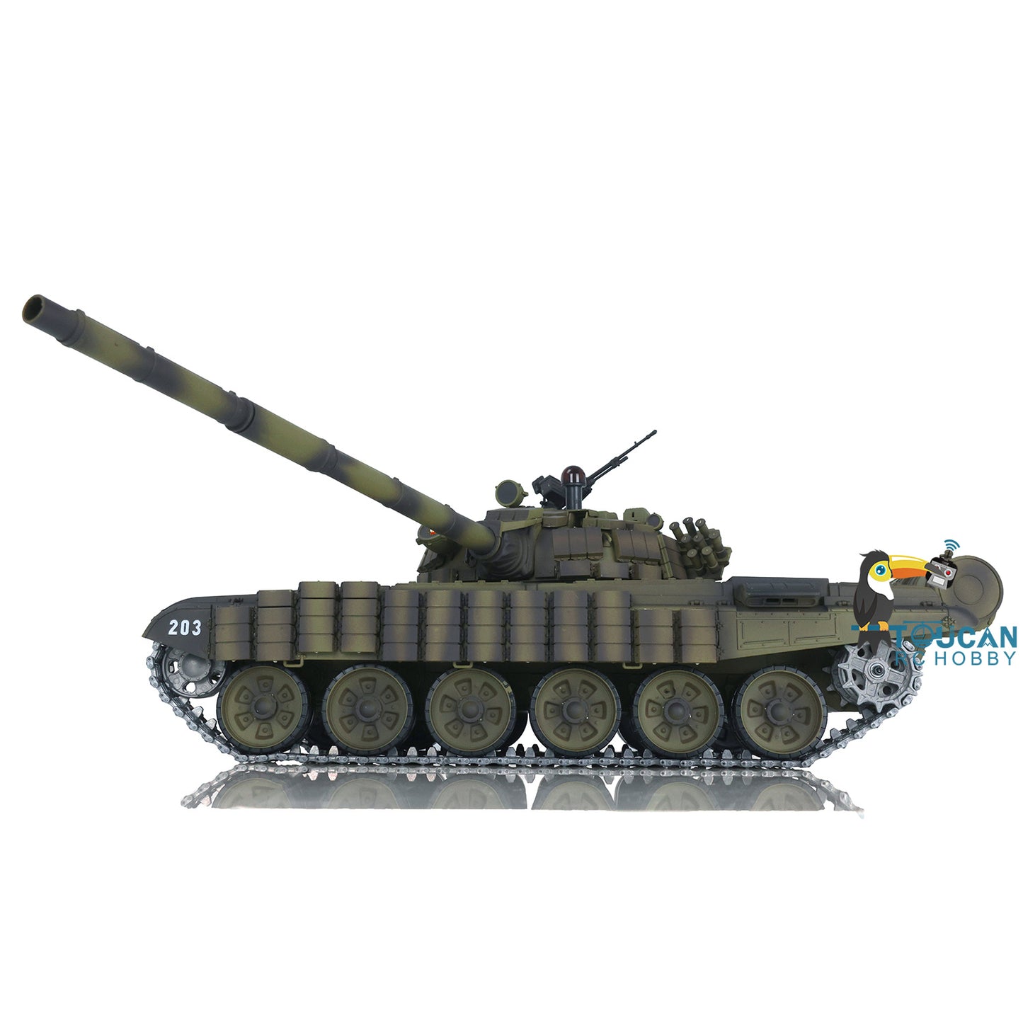 US Warehouse Henglong Radio Controlled Tank T72 1/16 Scale 7.0 Mainboard Metal Battle Electric Tank Tracked Vehicle W/ Battery Charger