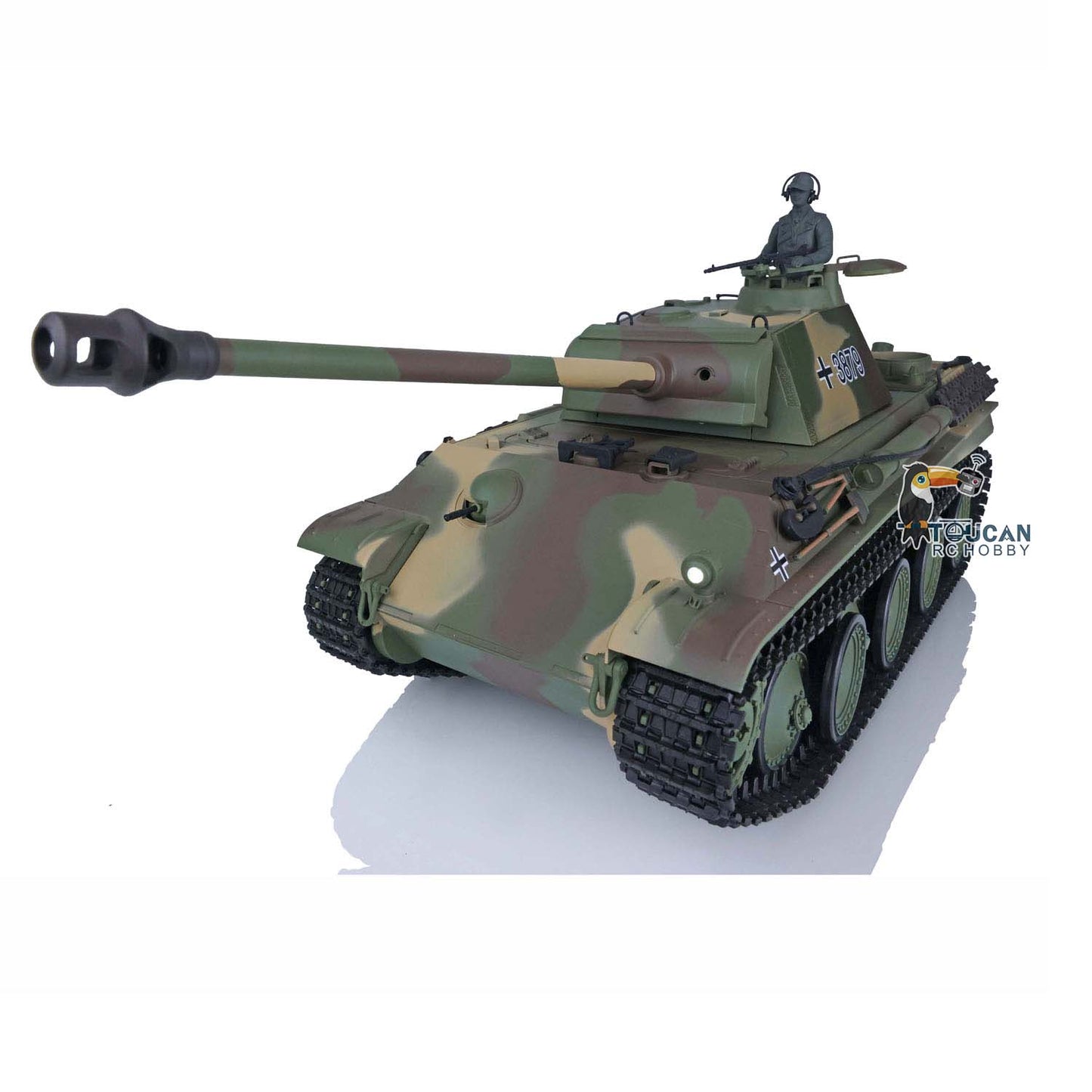 Henglong 1/16 TK7.0 RC Tank Plastic German Panther G 3879 RTR BB Shooting Tank w/ 360 Degrees Rotating Turret Infrared Battle System