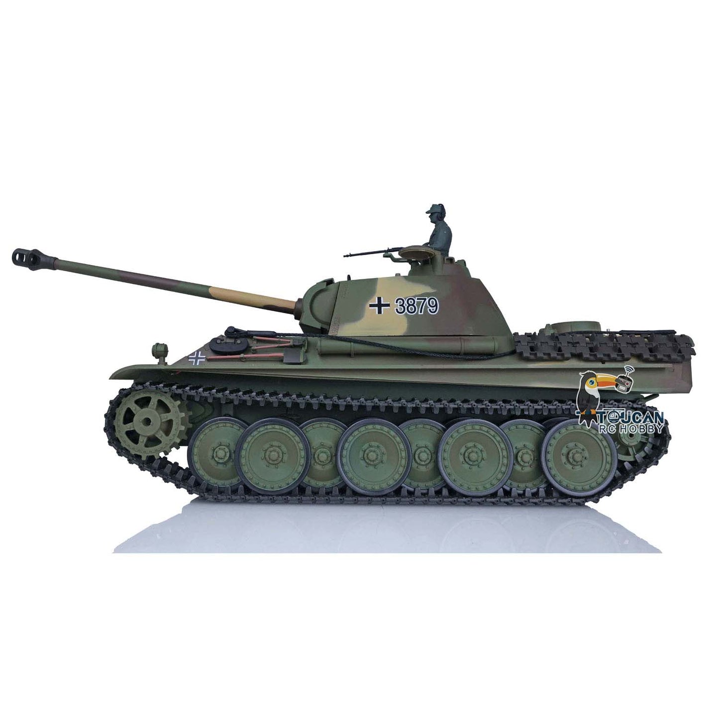 Henglong Remote Control Tank Model TK7.0 German Panther G 3879 1/16 Plastic RC Tank Model W/ FPV 360 Degrees Rotating Turret 2 Sounds