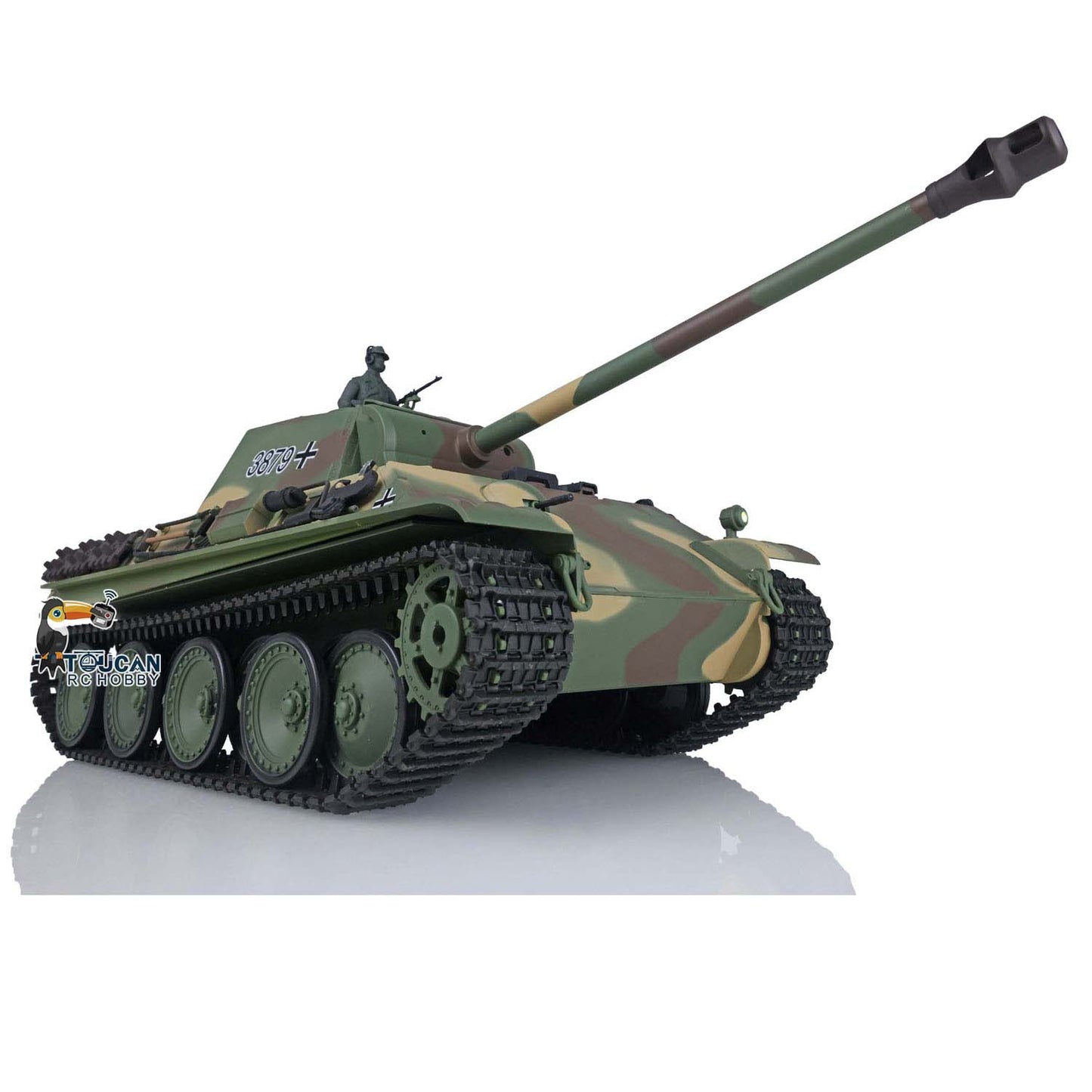 Henglong Remote Control Tank Model TK7.0 German Panther G 3879 1/16 Plastic RC Tank Model W/ FPV 360 Degrees Rotating Turret 2 Sounds