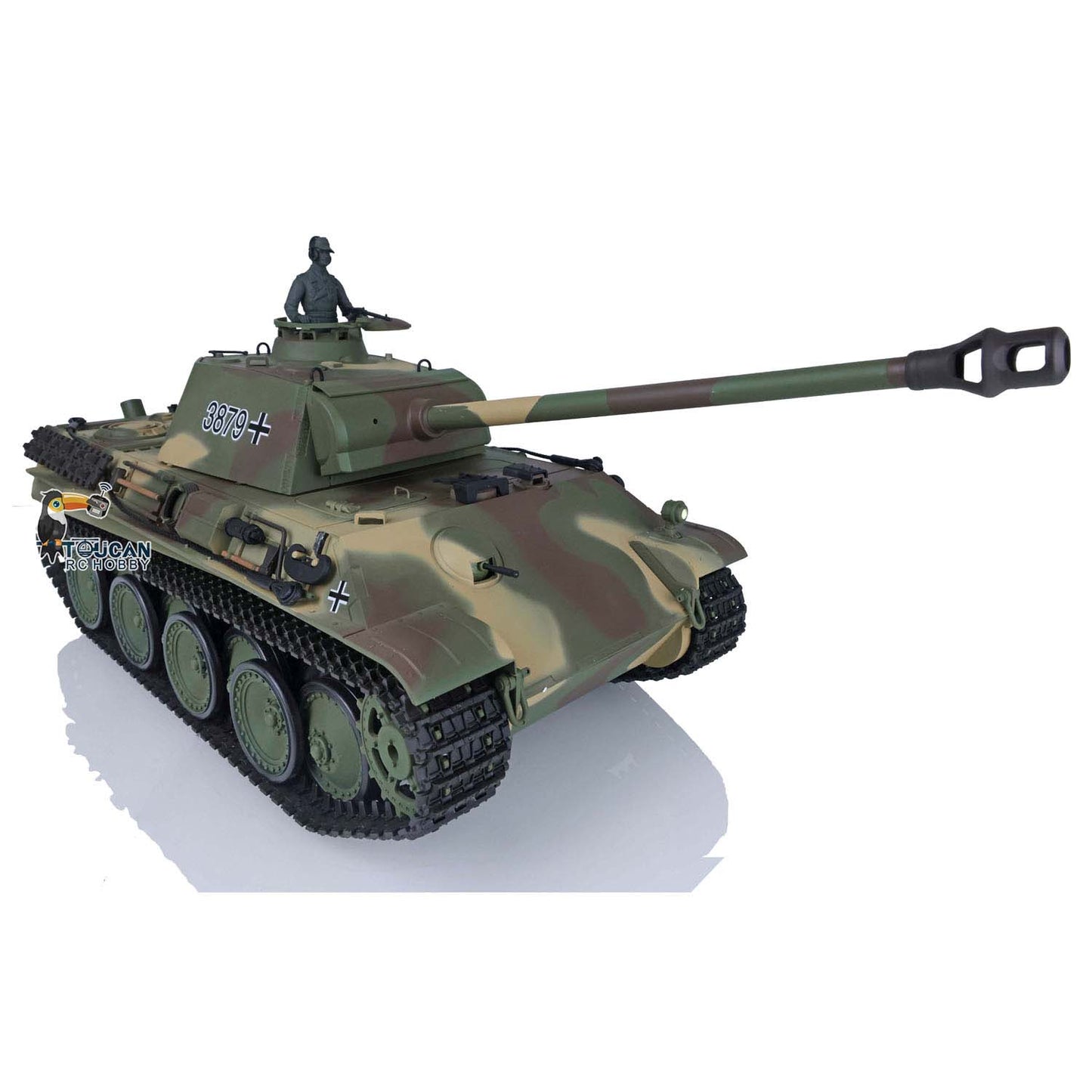 Henglong Remote Control Tank Model TK7.0 German Panther G 3879 1/16 Plastic RC Tank Model W/ FPV 360 Degrees Rotating Turret 2 Sounds