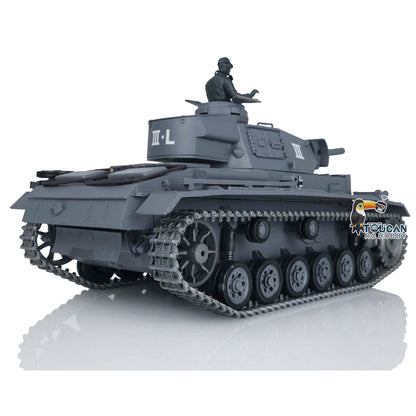 Henglong 1/16 RC Tank Upgraded German Tank 3848 TK7.0 Panzer III L Radio Control Tank w/ 360 Degrees Rotating Turret FPV 2 Sounds