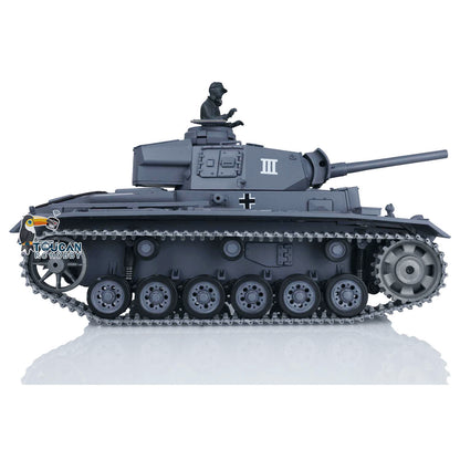 Henglong 1/16 RC Tank Upgraded German Tank 3848 TK7.0 Panzer III L Radio Control Tank w/ 360 Degrees Rotating Turret FPV 2 Sounds