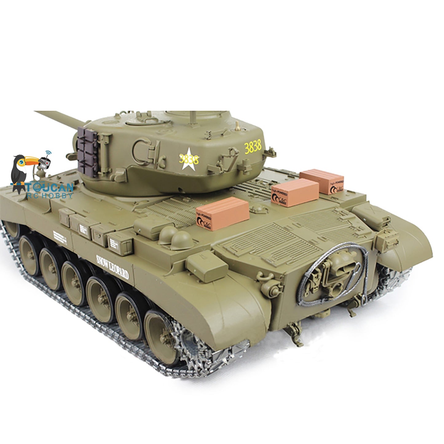 Henglong 1/16 Radio Control Tank Model 3838 M26 Pershing w/ FPV 360 Degrees Rotating Turret Metal Road Wheels Drive Gearbox