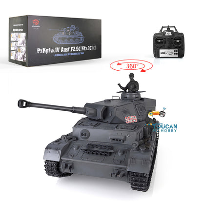 Henglong 1/16 RC Tank 3859 TK7.0 German Panzer IV F2 Radio Control Tank w/ 360 Degrees Rotating Turret Metal Idler Sprocket Wheels