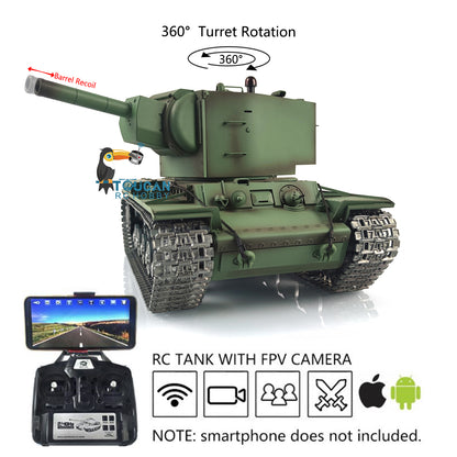 Henglong 1/16 7.0 Customized Gigant RTR RC Tank Model Soviet KV-2 3949 Metal Remote Control Track Optional Versions Infrared Combating