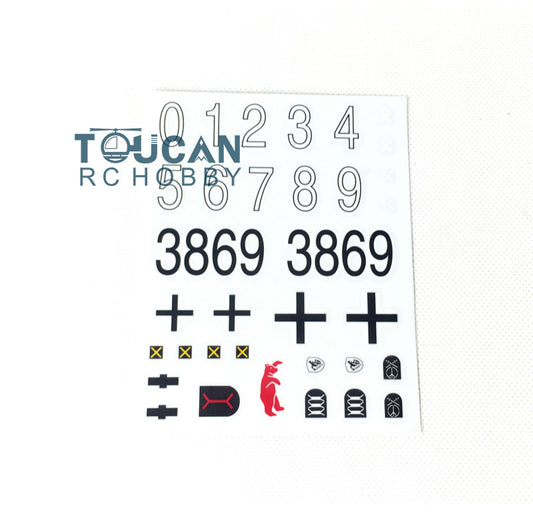 US Warehouse Paste Sticker Spare Part for Henglong 1/16 Scale German Jadpanther RC Tank 3869 Model Decoration