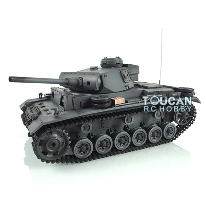 Henglong 1/16 Radio Control Tank Plastic Panzer III L TK7.0 Tank 3848 RC Tank w/ 360 Degrees Rotating Turret Gearbox Engine Sound