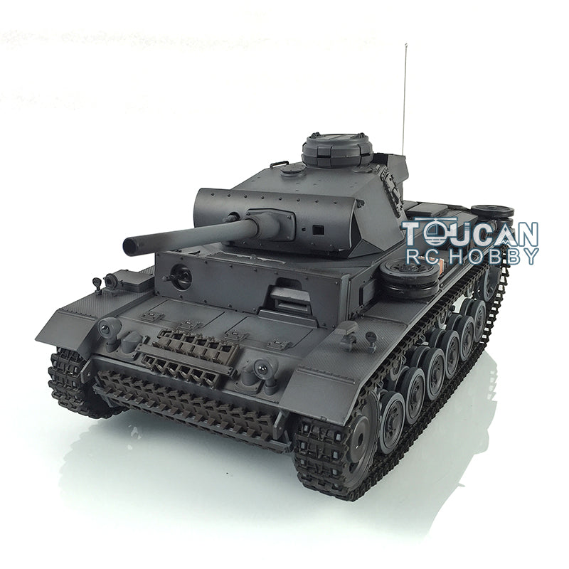 Henglong 1/16 Radio Control Tank Plastic Panzer III L TK7.0 Tank 3848 RC Tank w/ Smoking Gearbox Sound Effect Road Wheels Smoking