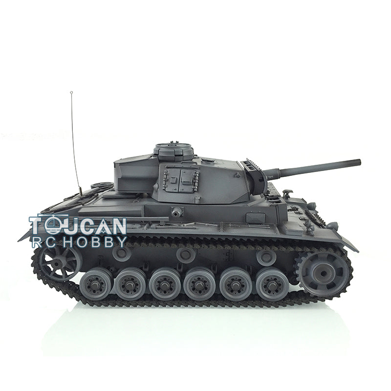 Henglong 1/16 RC Tank Model TK7.0 Plastic Panzer III L 3848 Remote Control Tank Model w/ 360 Degrees Rotating Turret FPV Smoking