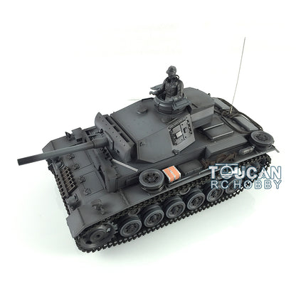 Henglong 1/16 RC Tank Model TK7.0 Plastic Panzer III L 3848 Remote Control Tank Model w/ 360 Degrees Rotating Turret FPV Smoking