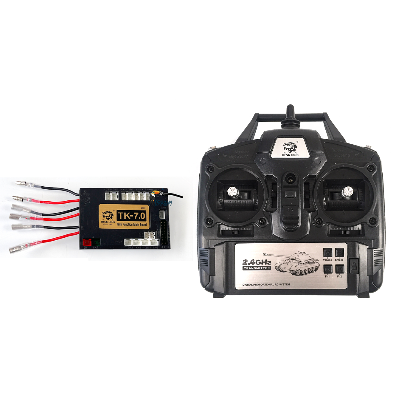 1/16 Scale RC Henglong Tank 2.4Ghz 7.0 Generation Radio System Transmitter Multi-Function Main Board Leopard 2A6 M1A2 Sound