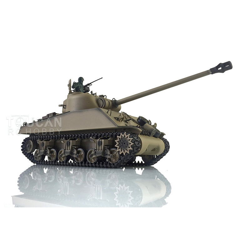 Henglong 1/16 RC Tank Customized TK7.0 M4A3 Sherman Remote Control Tank 3898 w/ 360 Degrees Rotating Turret Metal Road Wheel Tracks