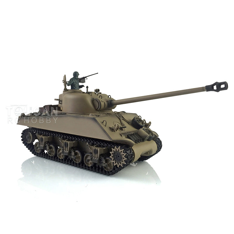 Henglong 1/16 Customized RC Tank Model TK7.0 M4A3 Sherman Remote Control Tank Model 3898 360 Degrees Rotating Turret Metal Road Wheels